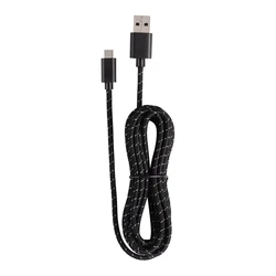 Universal USB Type C Nylon Charging Cable for Enhanced Gaming Controllers (Black)