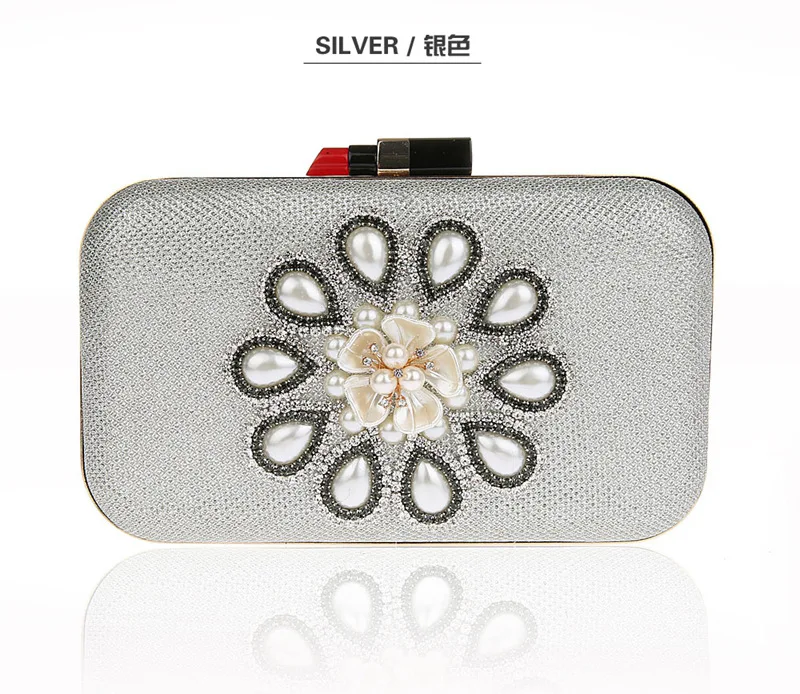 New Women Flowers Evening Clutch Bags Handmade Wedding Banquet Shoulder Bags Mini Clutch Purse Fashion Wallets 5 Colors