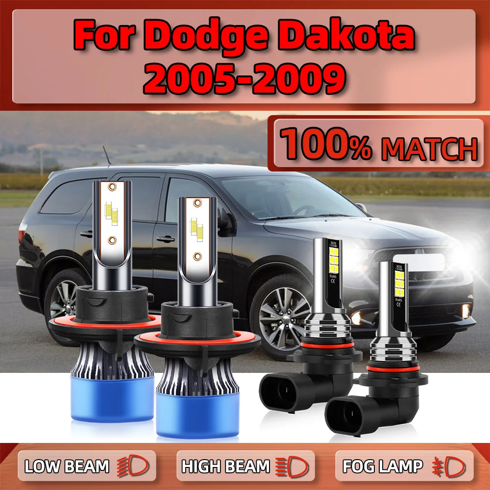 

H13 Canbus LED Headlight Bulbs 12V 6000K Car Fog Light 240W 40000LM Auto Lamps For Dodge Dakota 2005 2006 2007 2008 2009