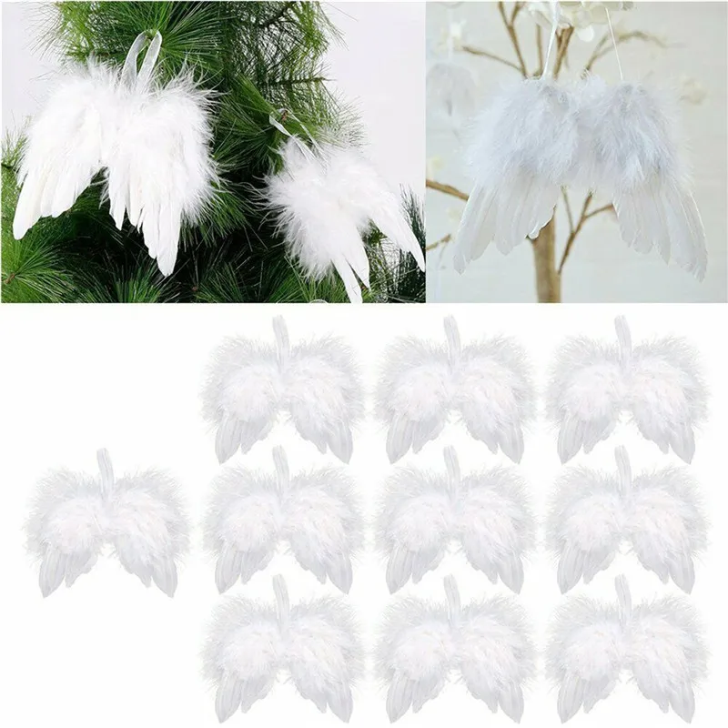 110StuksEngelWitteVerenVleugelKerstboomDecorOpknopingOrnament