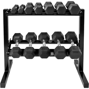 30LB Hex Dumbbell Set with Rack 1