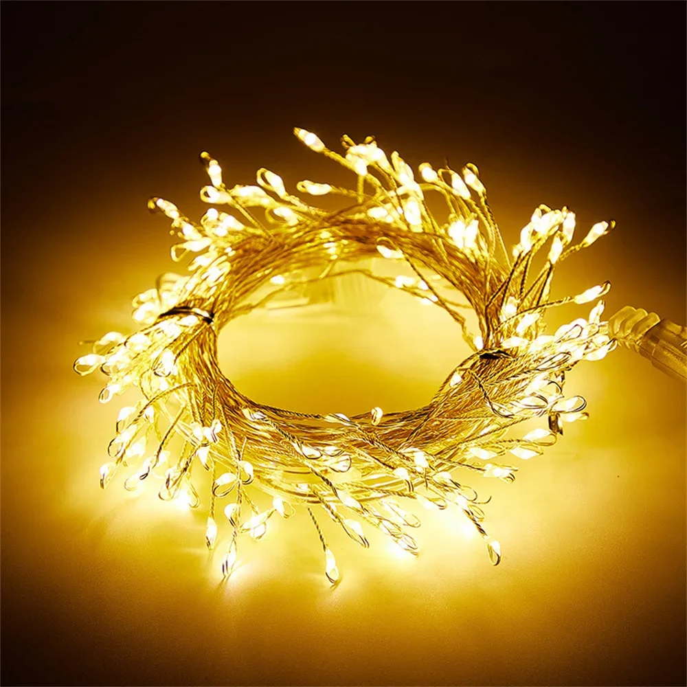 thumbnail image 1 of Guirnalda de luces con forma de petardo para exteriores, 6 m, 24 m y 40 m, con enchufe, resistente al agua, para Navidad, con forma de hada estrellada, 1 of 5