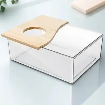 1 pz trasparente criceto sabbia vasca da bagno contenitore acrilico cincillà polvere bagno piccoli animali domestici vasca da bagno forniture
