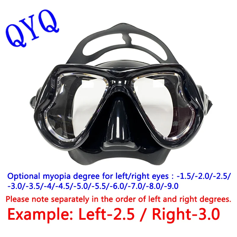 Myopia Diving Masks Snorkeling Set Nearsighted Swimming Goggle Short