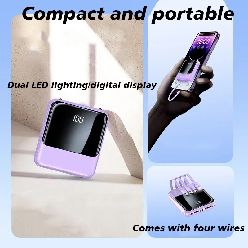 Comes with A 4-wire Power Bank,100000mAh,Large Capacity Fast Charging, Flash Charging, Ultra-thin, Universal Mobile Power Supply 3 Sd6988055b1404ebe9f21317baf83e73ft