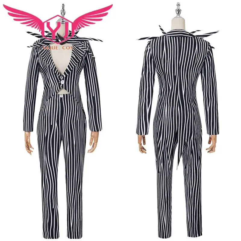 

Movie The Night Jack Mare Before Skellington Singing Cosplay Costume for Women Adult Christmas Uniform Jacket Pants Halloween