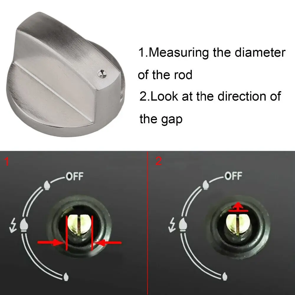Stove Control Knobs 2Pcs 6/8mm Gas Hob Knob Metal Range Burner Switch Button Zinc Alloy Knobs Replacement for Cooktop Stove Oven gas stove control knobs