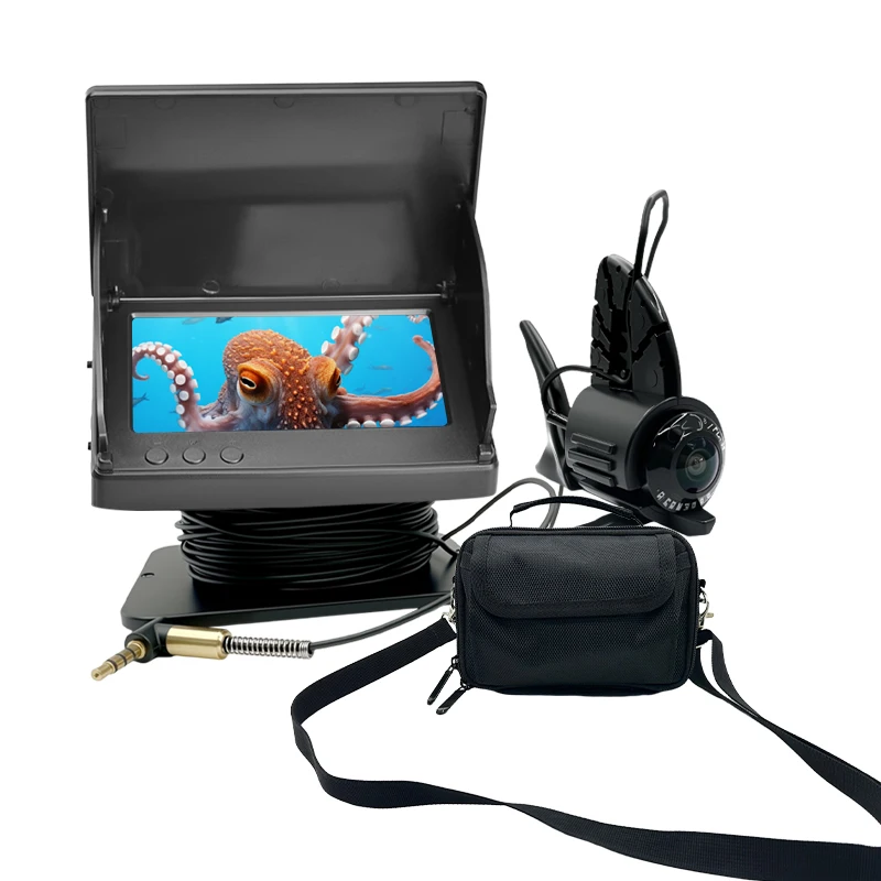 Kit caméra pêche sous-marine 4.3 pouces HD portable jour nuit avec câble et sac pour pêche sur glace