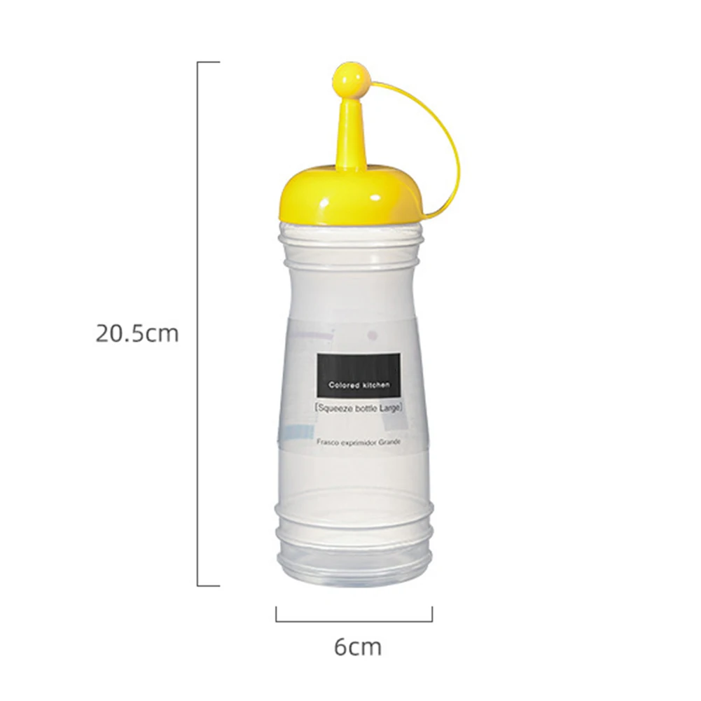 Sauce Bottle With Dustproof Caps PP Squeeze Bottle Olive Oil Ketchup Dispenser