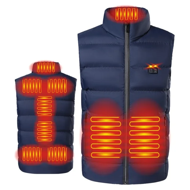 thumbnail image 1 of Chaleco térmico con calefacción de 9 zonas para hombre, con USB, para invierno, para caza, senderismo, cálido, 1 of 5
