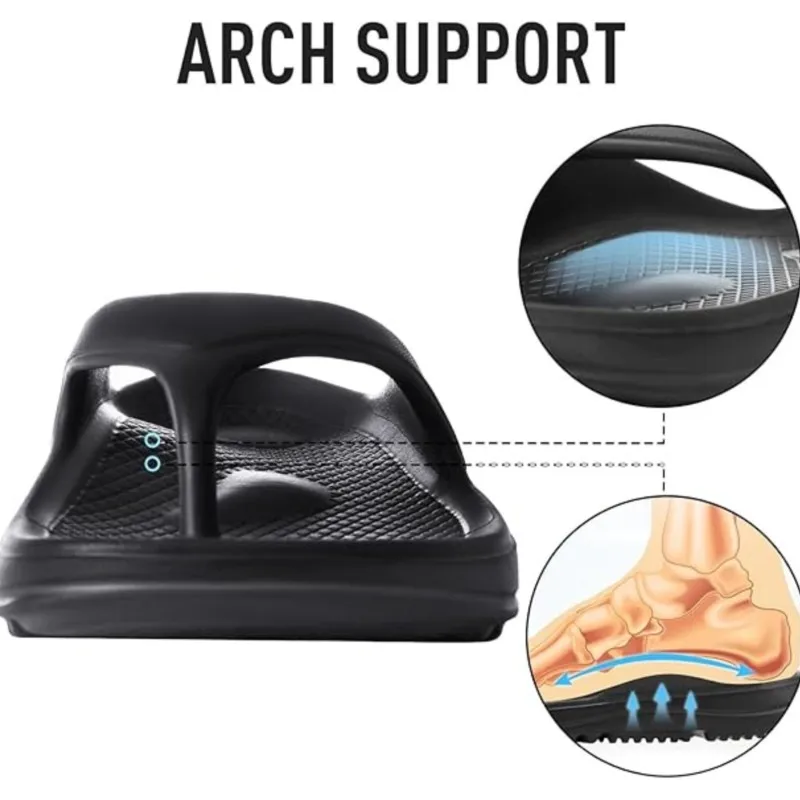 Evshine Orthopedic Flip-Flops with Arch Support for Women - Anti-Slip Beach Sandals with Soft Sole