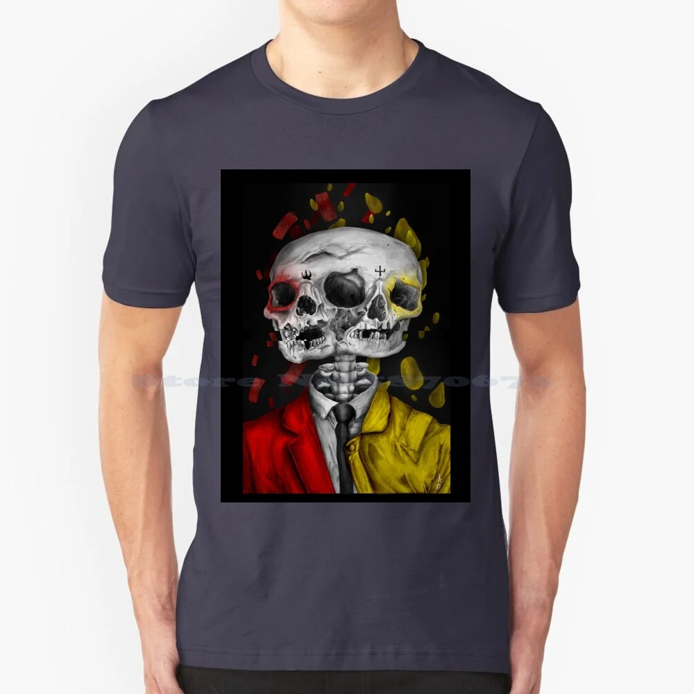 Morph Skull Concept T Shirt 100% Cotone Tee Tyler Joseph Josh Dun Blurryface Trench Giallo Morph Transform Black Edgy
