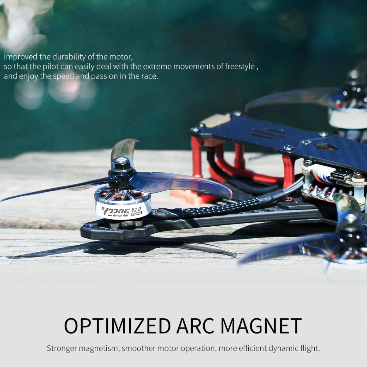 T-MOTOR V2306 V2.0 Moteur Brushless pour Drone FPV 5" Freestyle - KV1950, avec bobinage visible