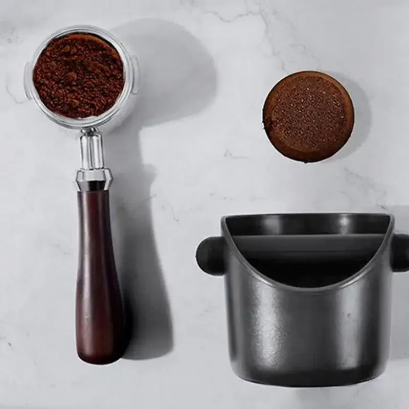 Coffee Powder Box Black Coffee Slag Bucket with Deep Bowl Dump Bin Detachable Knock Bar Coffee Machine Grind Trash Bin