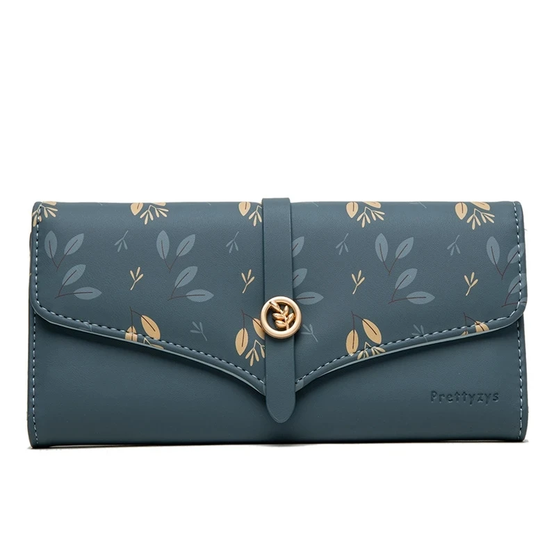 

Women Wallets Trendy Women's Long Wallets with Printed Buckles Simple Clutches Large-capacity Tri-fold Purses For Lady