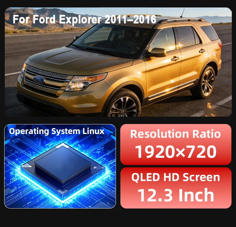 Digital Instrument Cluster For Ford Explorer 2011–2016 Wireless CarPlay Speedome
