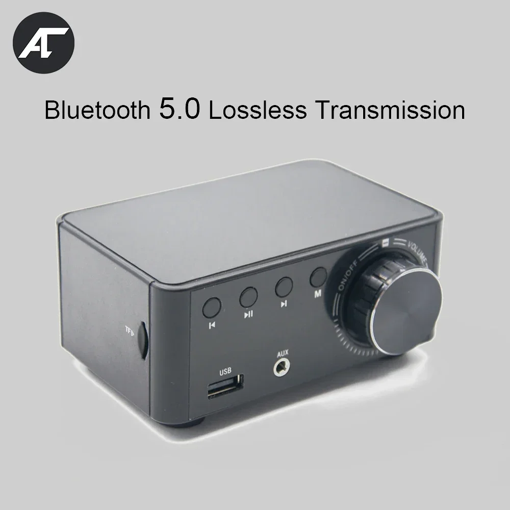 Mini High-power Amplifier Bluetooth-compatible 5.0 HiFi Stereo Audio Output Power 50W*2 Theater Sound Amp Support USB/TF/Aux aiyima tpa3255 bluetooth sound amplifier audio high power amplifiers class d 2 0 channel 300w 2 stereo amp hd lossless