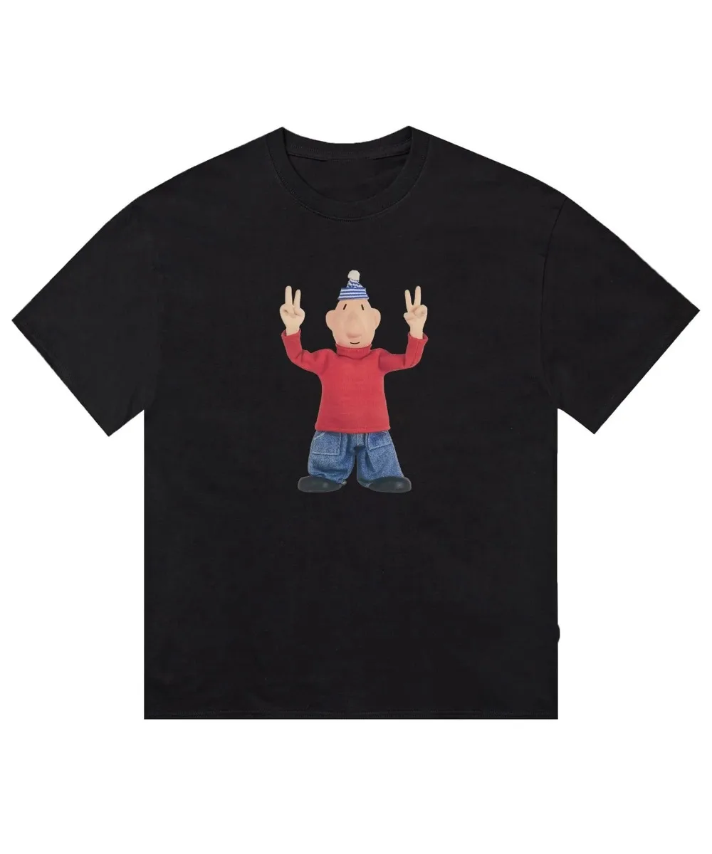 Lustiges T-Shirt mit Cartoon-Charakter-Print, Modischer Trend, Kurzarm, Rundhalsausschnitt, Lässige Streetwear, Lebhaftes Geometrisches Design – Detail 10