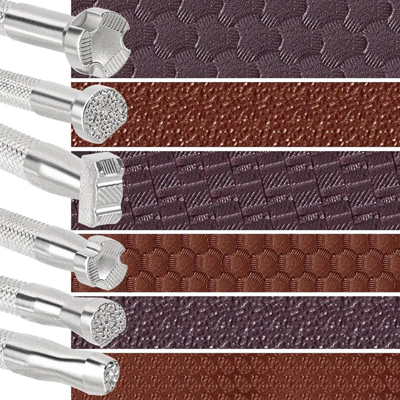 Leather Craft Stamps 6Pcs Leather Stamp Alloy Steel for Craft Design