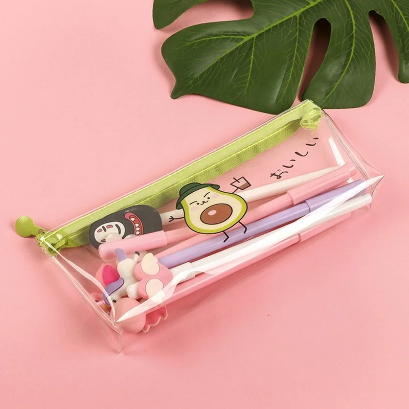 1Pc Cute Avocado Pencil Case Kawaii For Kids Gift School Pencil Box Pencilcase Transparent Pencil Bag School Supplies Stationery. 