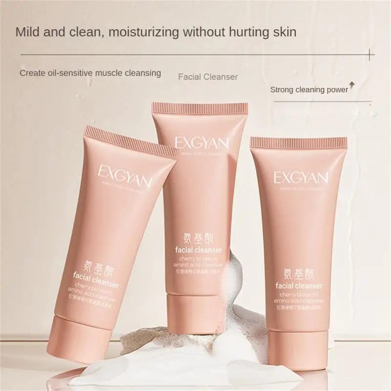 Face Wash-60g Deep Cleansing Sakura Facial Cleanser Moisturizing Nicotinamide Amino Acid Gentle Face Washing Milk Refreshing Oil Control