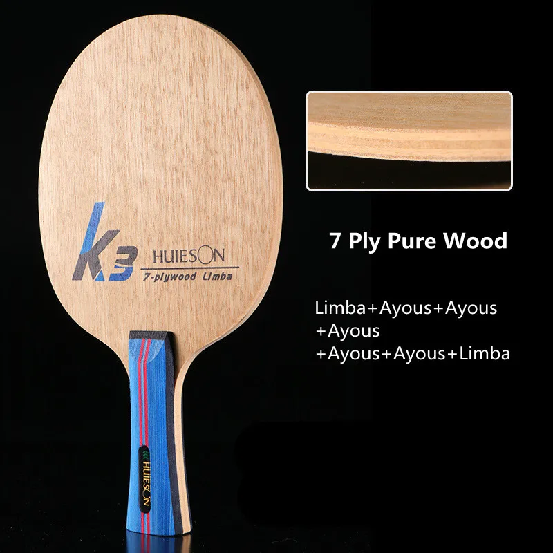 Description Picture 3 of itemHuieson Table Tennis Blade K3, 2 Ply Limba 5 Ply Ayous Wood Ping Pong Blade for DIY Table Tennis Training Racket