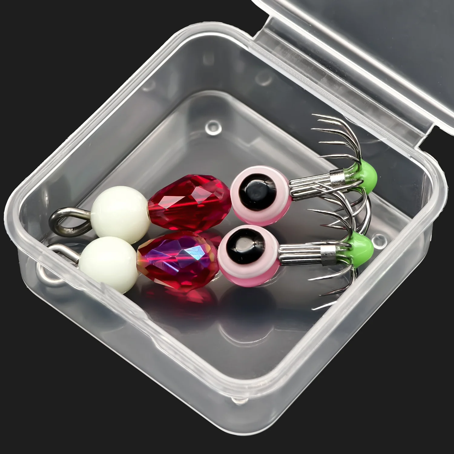 Glow Squid Jig Hooks Kit with Luminous Lures and Tackle Box - 2pcs/5pcs Set