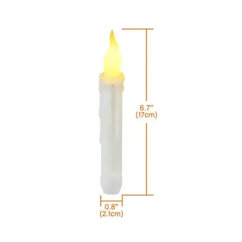 Vacushop 12pcs Flameless Taper Floating Candles with Magic Wand Remote, Halloween Christmas Birthday Home Decor, Flickering Warm Light, Battery