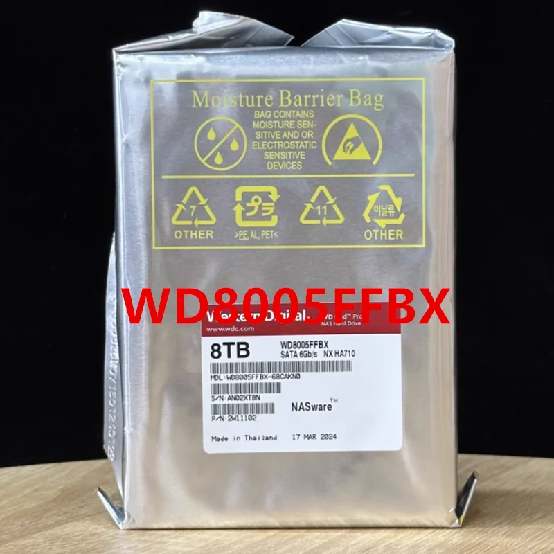 New Original Hard Disk For WD Red PRO NAS 8TB 3.5" SATA 7200RPM For Desktop Hard Drive WD8005FFBX