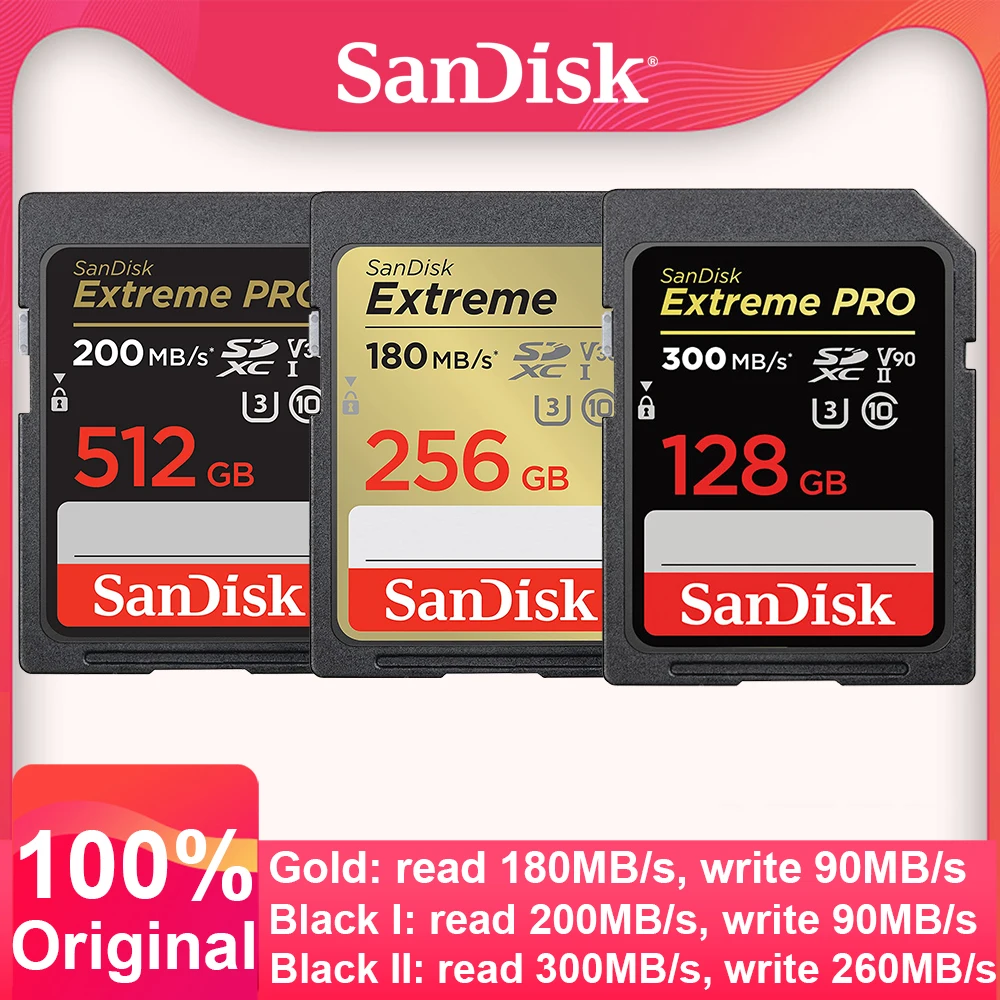 SanDisk Extreme PRO SD 플래시 메모리 카드 1 테라바이트 512GB 256GB 128GB 64GB 32G
