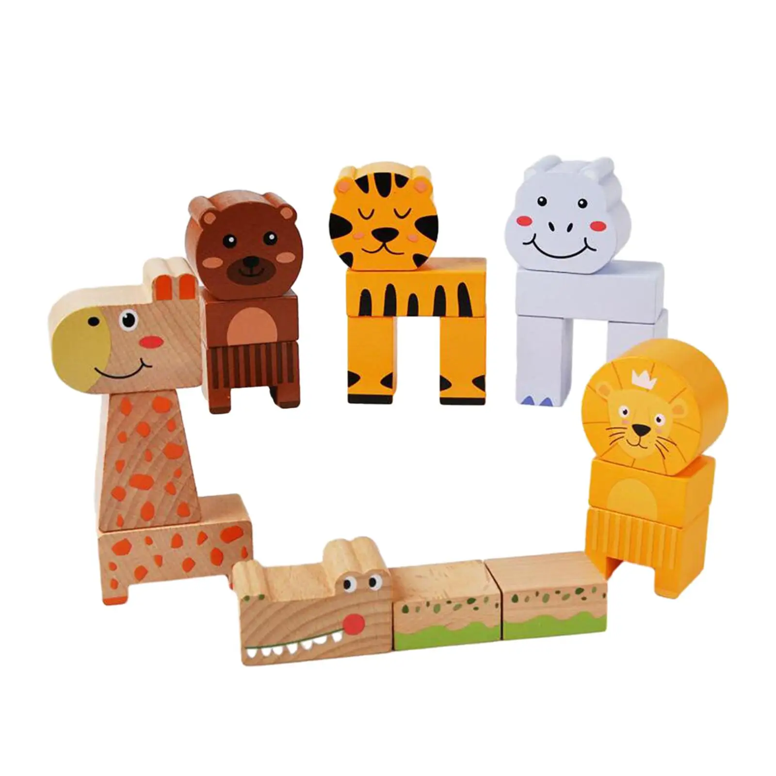 Montessori Fine Motor Skill Toy Animal Stacking Toy Balance Game Blocks for Boys Girls 3 4 5 6 Years Old Kids Children Gifts