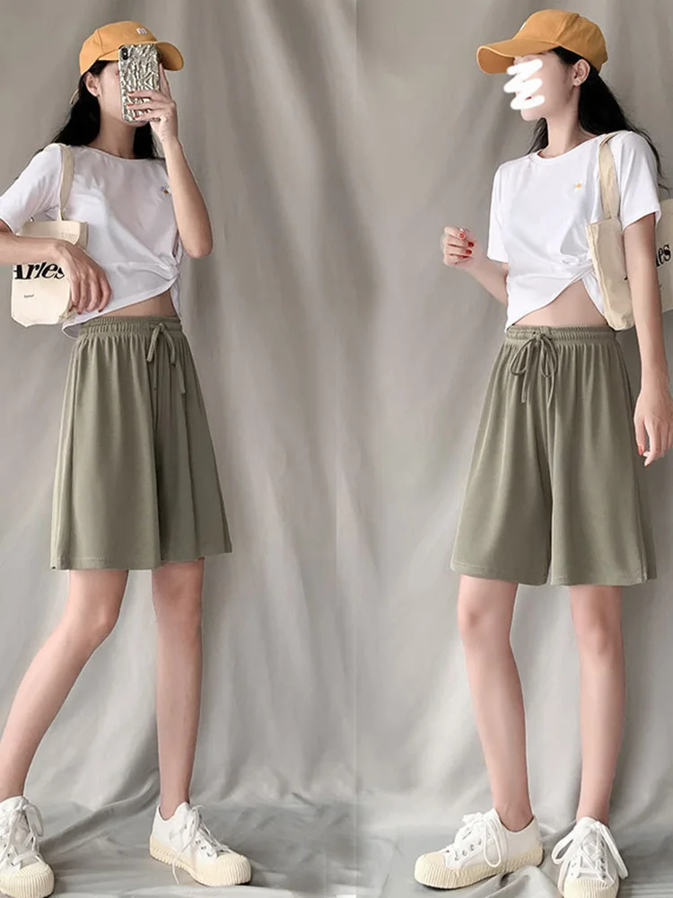 New Women Shorts Summer Casual Loose high waist loose shorts for girls Soft Cool female Outwear Sports shorts