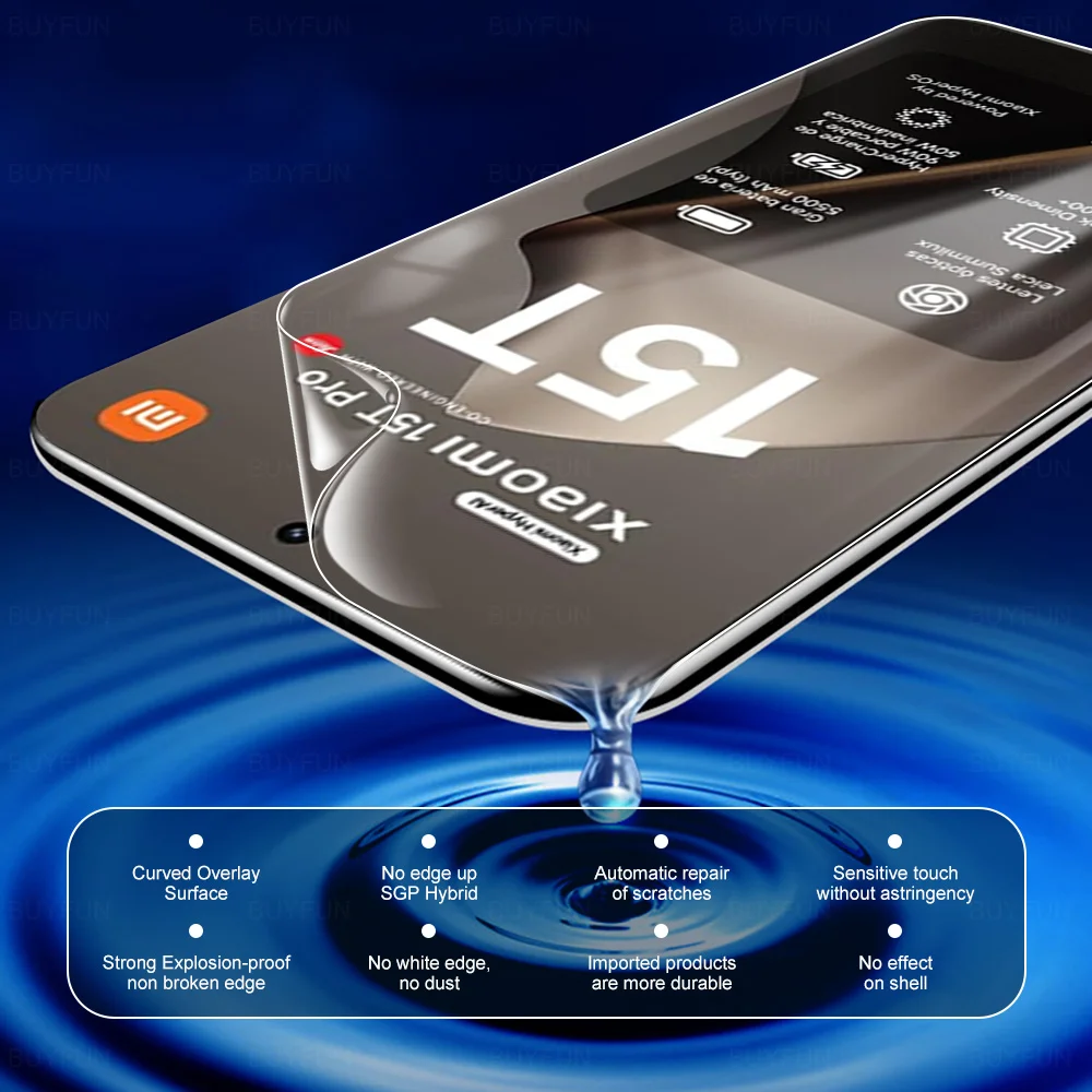 ل Xiaomi 15T Pro هيدروجيل فيلم 1-3 قطعة HD بولي TPU حامي الشاشة حافظة ودية Xiaomi15T Xiaomi15TPro Mi 15TPro 15 T 5G وليس الزجاج