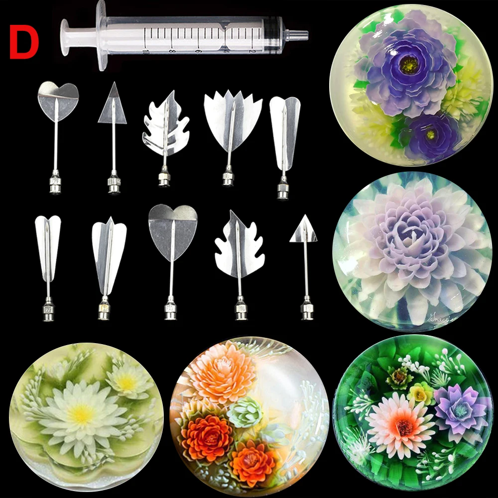 KUIKUI Gelatin Jelly Art Starter Kit, Stainless Steel Floral Leaves 3D