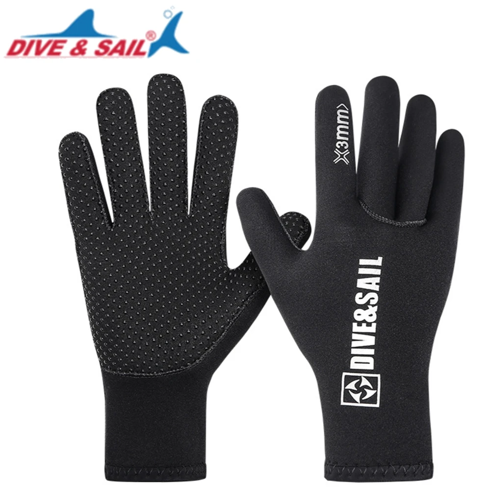 DIVE SAIL 3/5mm Neoprene Diving Swimming Gloves Non-Slip Anti Scratch Winter Keep Warm Mittens Underwater Sports Hunting Glove
