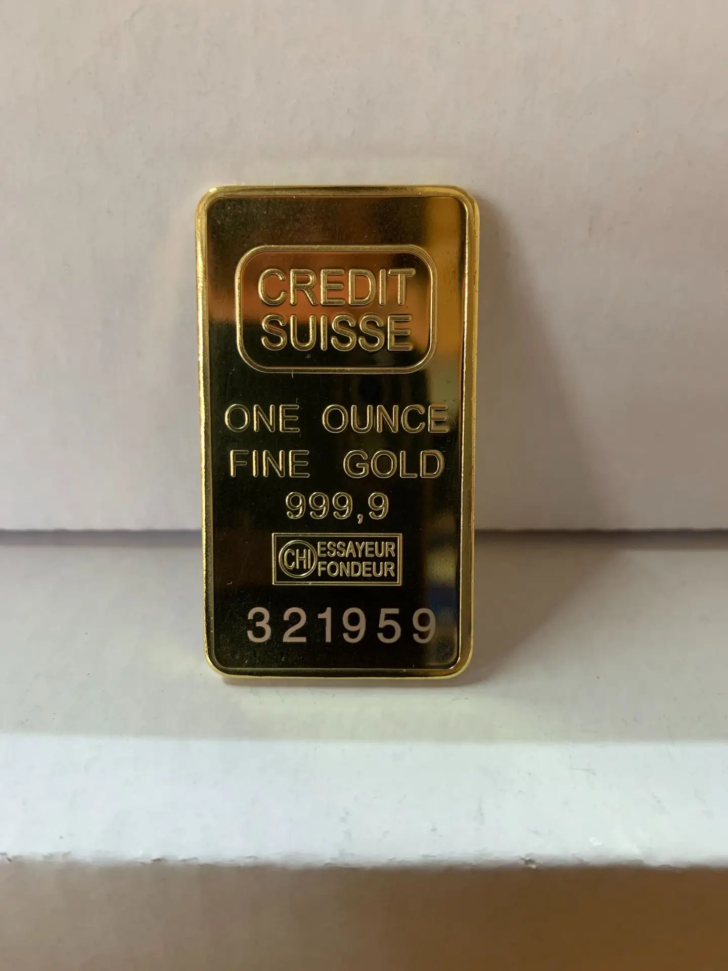 Custom 24k Pure Gold Plated Laser Serial Number 50mm Swiss Coin