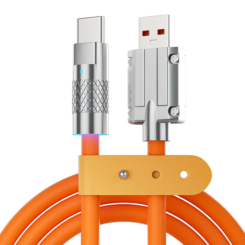 

120W Zinc Alloy Data Cable Typec Mobile Phone Charging Cable for Huawei For Samsung Android Super Fast Charging Cable Wholesale