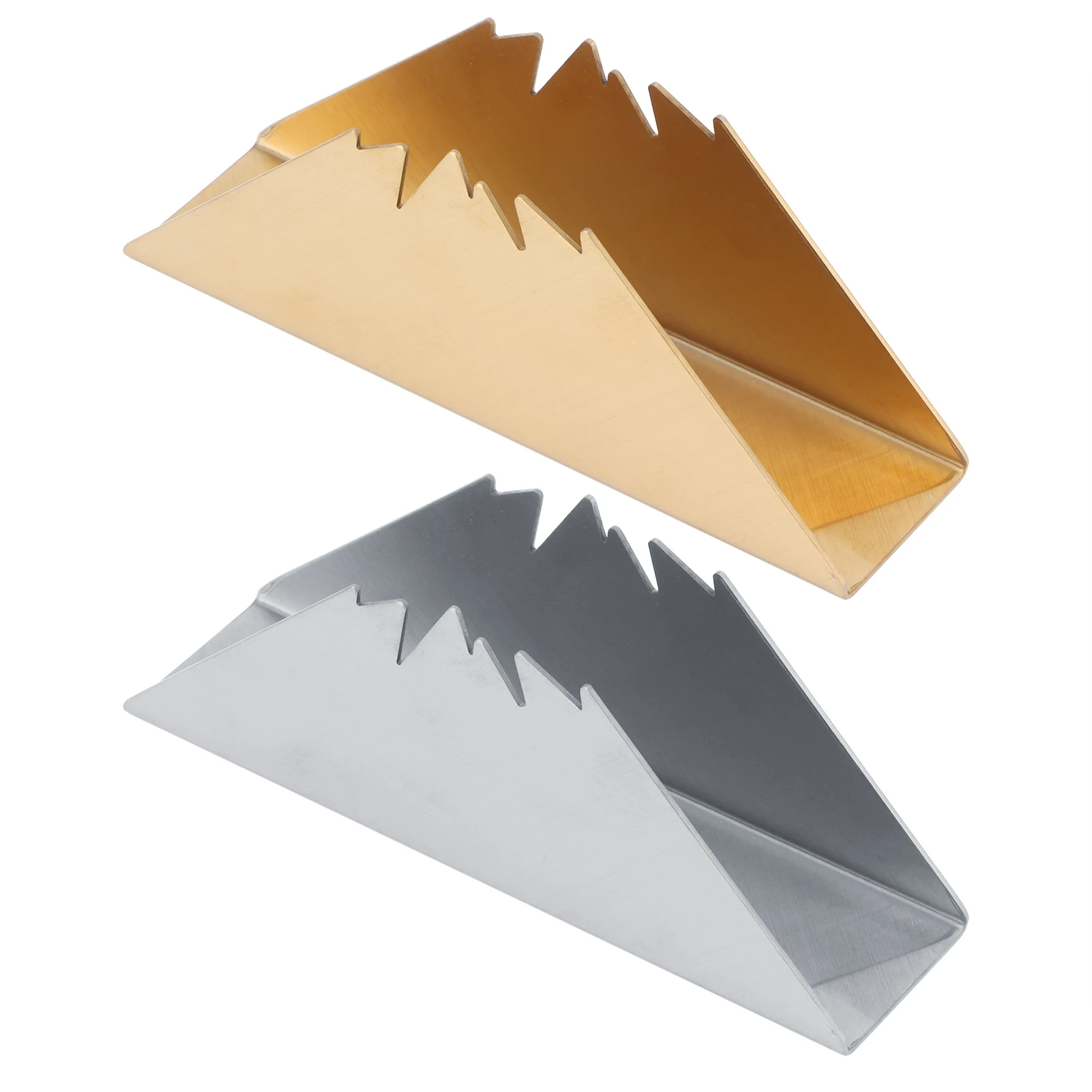 Napkin Holder Simple Desktop Napkin Dispenser Decorative Vertical Triangular Stainless Steel for Restaurant for Hotel