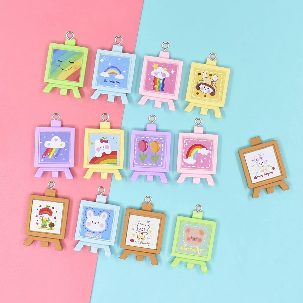 

100pcs Resin Mini Sketchpad Charms Earring Bracelet DIY Necklace Jewelry Making Pendant