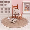 Dollhouse Miniature Items Carpet Mini Round Carpet Mat Decorations 1:6 1:12 BJD Dolls Doll House Accessories Pretend Play Toys 2