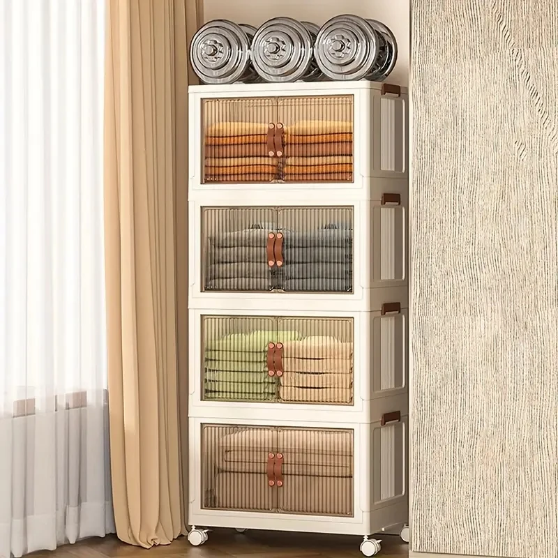 4/5 Layer Durable Plastic Storage Cabinet 1pc Large Capacity Easy Assembly Ideal for Kitchen Snacks Toys Wardrobes