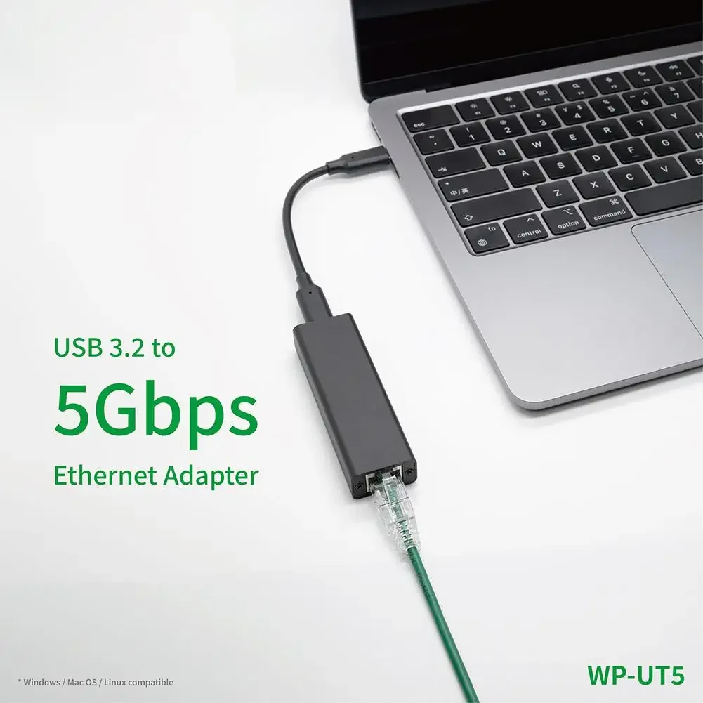 5gbps Usb Ethernet Adapter Portable Network Device High-speed Connection 5GbE Network Adapter Ultra-fast Upgrade