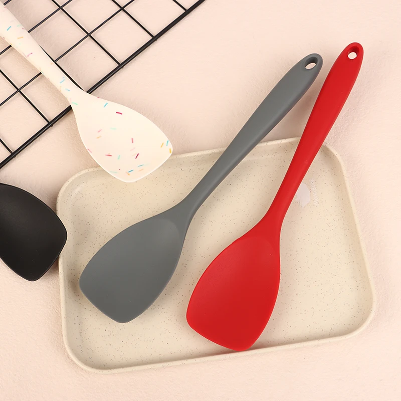 Food Grade Silicone Spoon Spatula Heat Resistant Cooking Spoon Nonstick Baking Scraper Stirring Scooping Salad Mixing Spoon 3