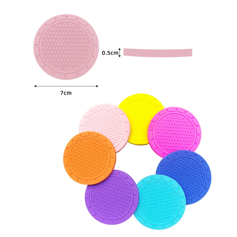 2PCS Car Cup Coaster Waterproof Non-Slip Auto Interior
