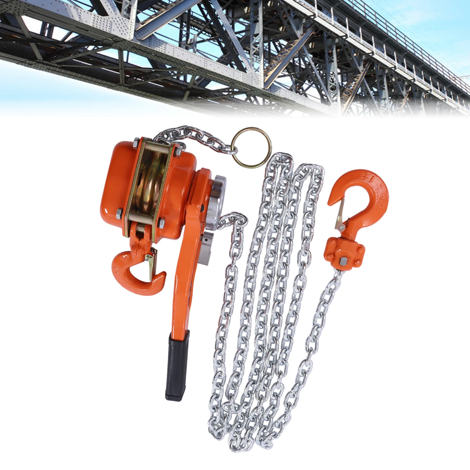 Chain Hoist 1650LBS 10FT Lift Lever Block Chain Hoist 3/4T Ratchet Lever Block Come Along Lift Puller 1650LBS