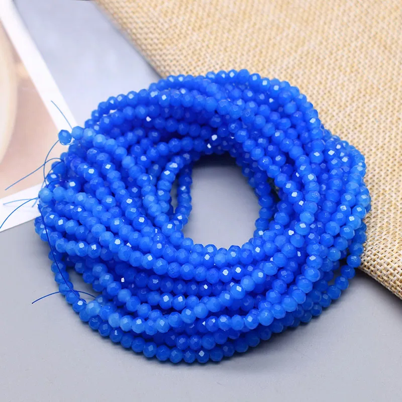 Rose Red Faceted Rondelle Glass Spacer Beads