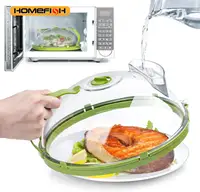 Couvercle alimentaire pour micro-ondes, protection transparente contre les éclaboussures pour micro-ondes avec cuiseur vapeur et poignée, Gadgets de cuisine 1