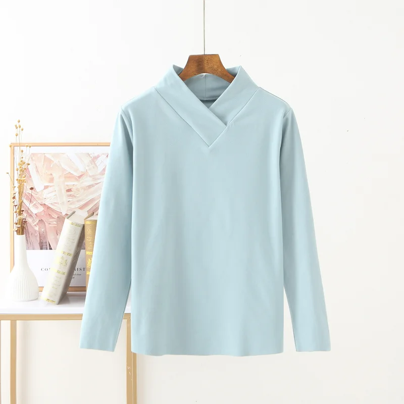 

Warm Clothing Thermal Top V-neck Autumn Winter Underwear Women Viscose Bottoming Shirt Simple Soft Fashion Casual Outing Wearing