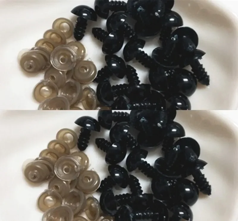 900C 20pcs 6-20mm Black Plastic Safety Eyes for teddy bear/Dolls/Toy  Animal/Felting