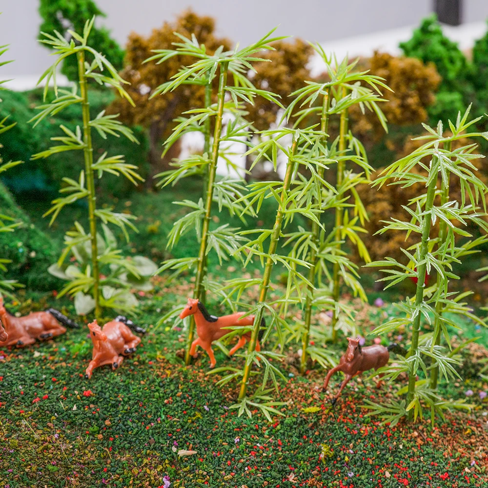 Miniatur-Bambusbaum-Modell, Miniatur-Pflanzenmaterialien für Diorama-Zugmodelle, Sandtisch/HO-Eisenbahn-Szenenlayout, Diorama-Bausätze – Detail 8
